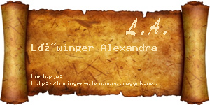 Lőwinger Alexandra névjegykártya